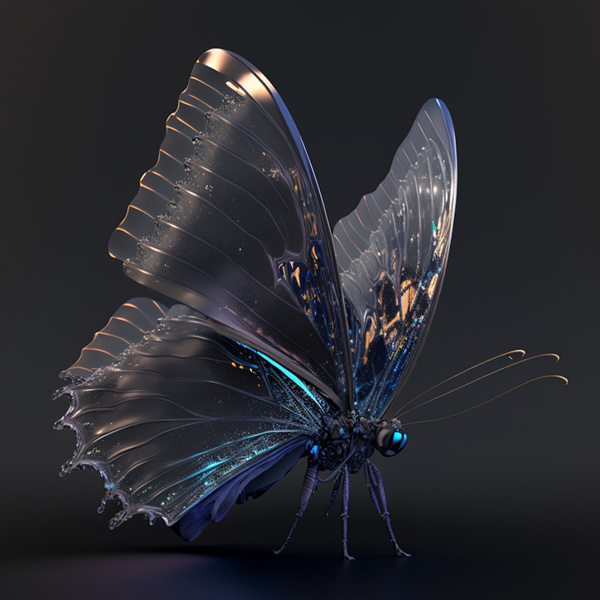 Midjourney prompts exemple commandes papillon translucide